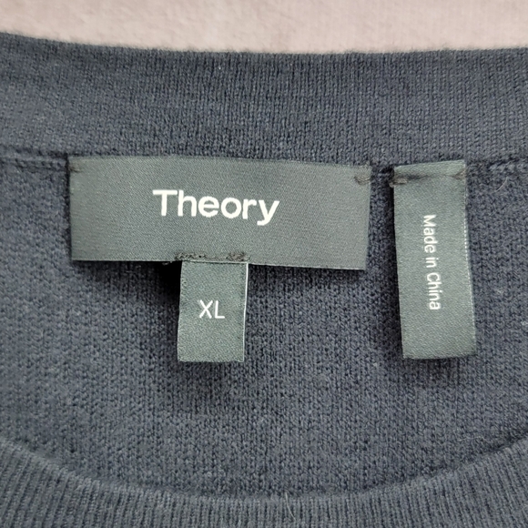 Theory Men's Black Wool Blend Crew Neck Pullover Sweater - Picture 4 of 11